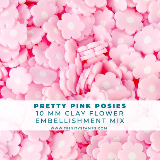 Pretty Pink Posies - 10mm Clay flower embellishment mix