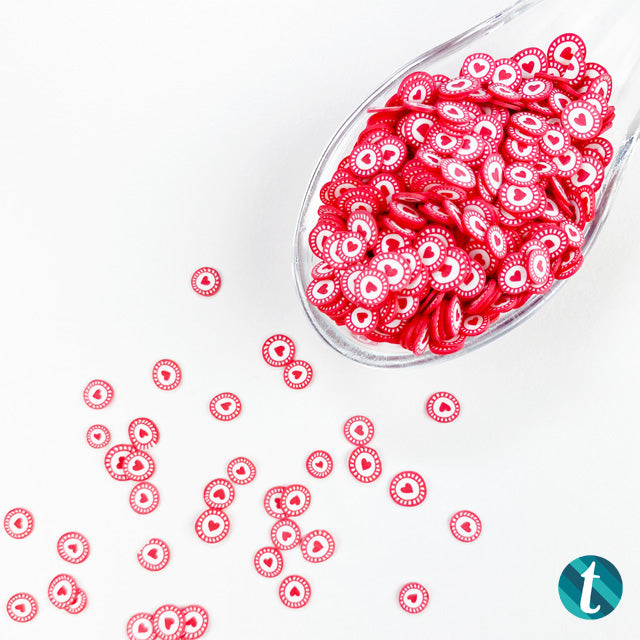Twitterpated - 5mm Red Heart Candy Sprinkles