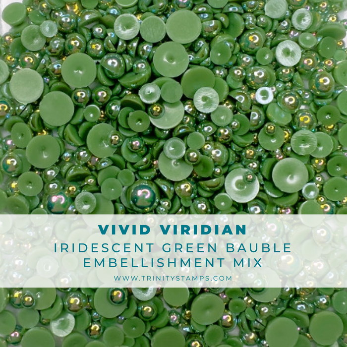 Vivid Viridian Iridescent Bauble Embellishment Mix
