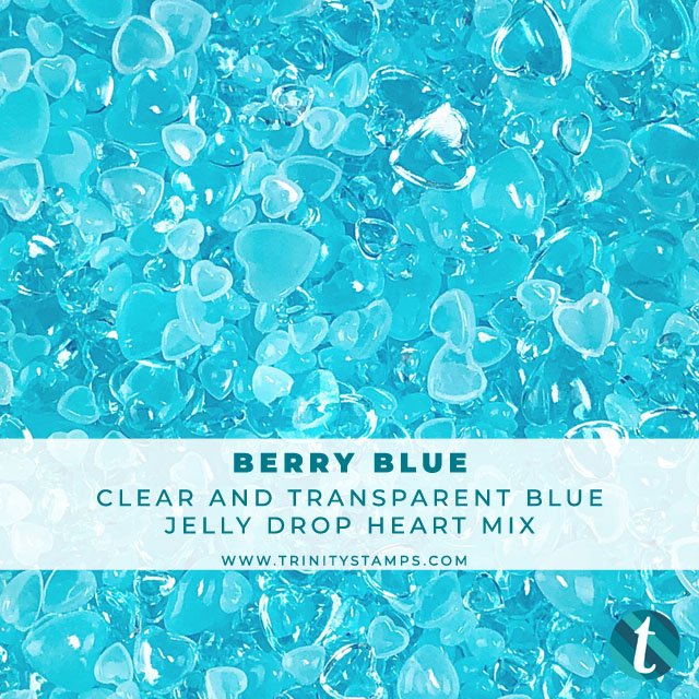 Berry Blue - Jelly Drop Hearts Embellishment Mix