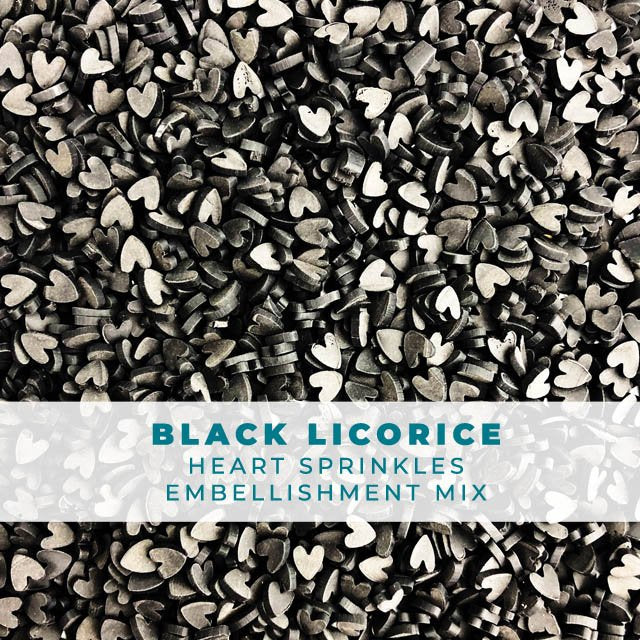 Black Licorice Heart Sprinkle Mix