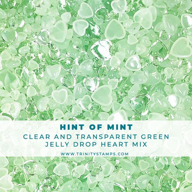 Hint of Mint - Jelly Drop Hearts Embellishment Mix