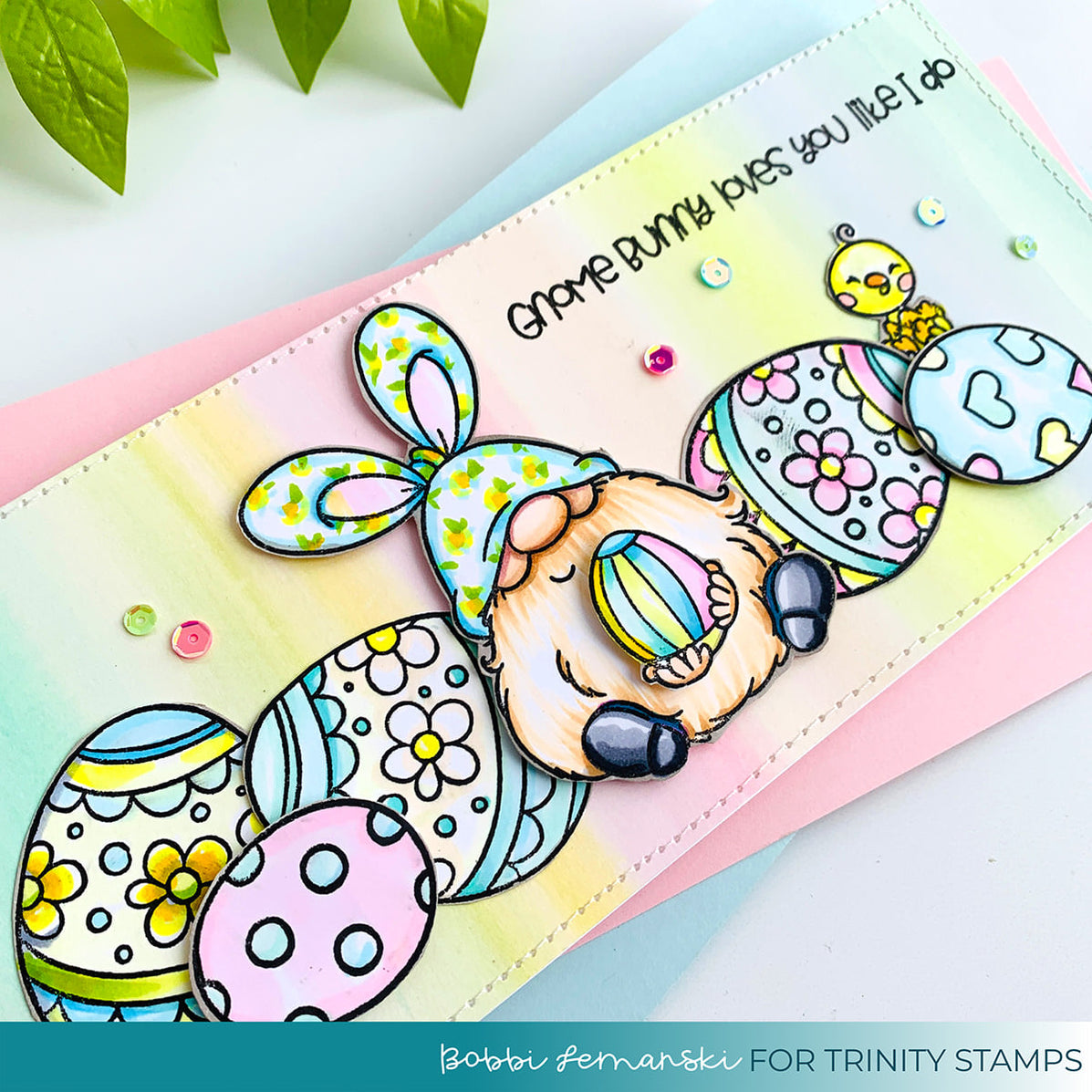 Gnome Bunny 4x6 Stamp Set– Trinity Stamps