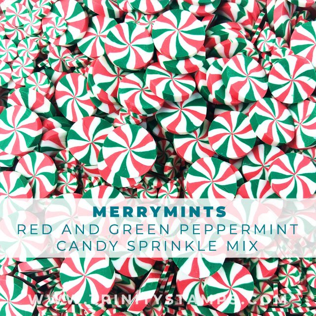 Merry mints: large and small candy sprinkle embellishments