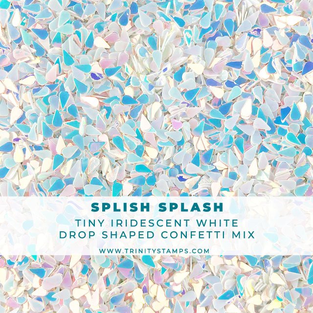 Splish Splash: Iridescent White Raindrop Confetti Mix