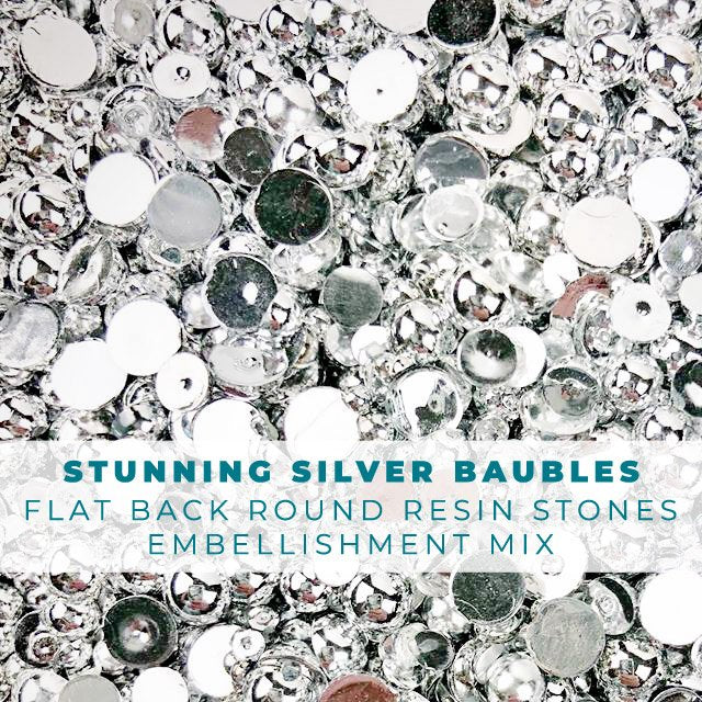 Stunning Silver Baubles Embellishment Mix