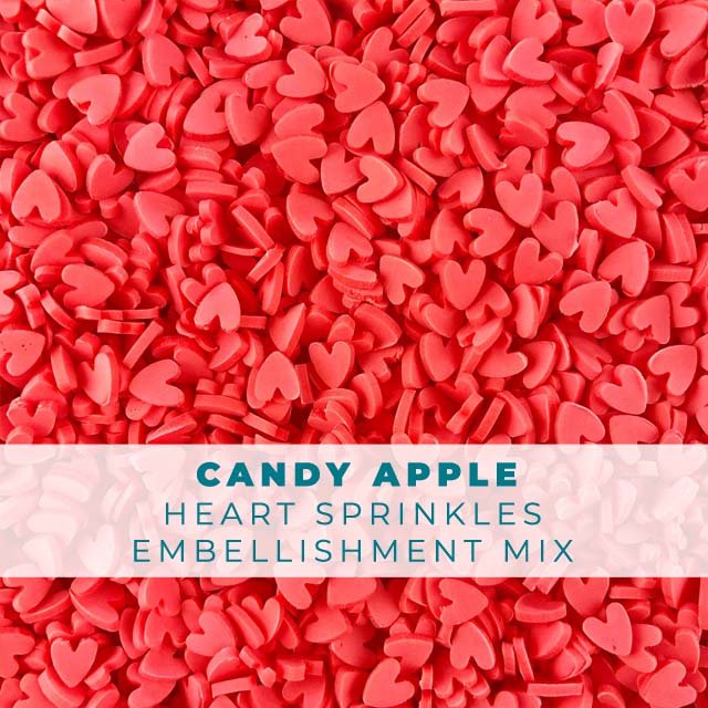 Candy Apple Heart Sprinkle Embellishments