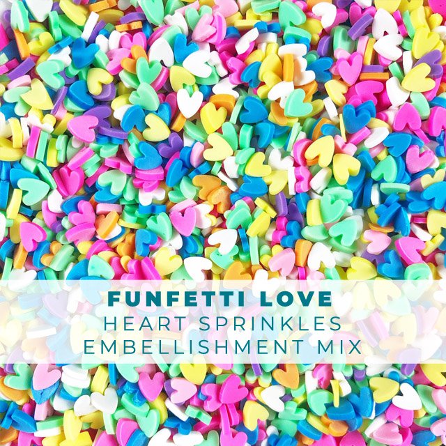 Funfetti Love - Heart Shaped Sprinkle Embellishments