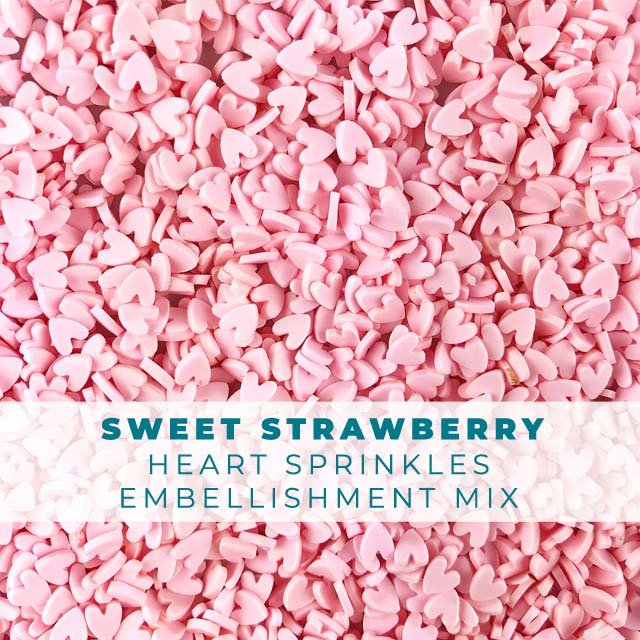 Sweet Strawberry Heart Sprinkles Embellishments