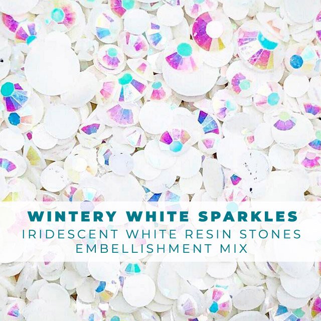 Pogo stick spring overliggende Nogen Wintery White Sparkles Rhinestone Embellishment Mix– Trinity Stamps